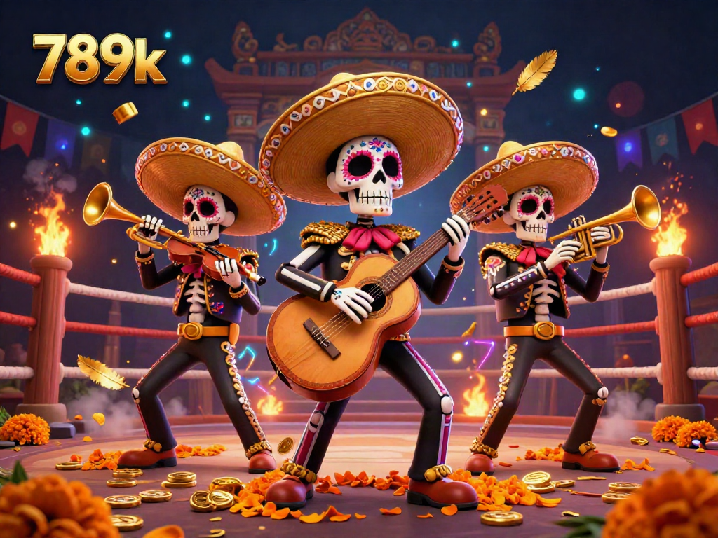 Engage in thrilling action at 789k with colorful mariachi skeletons in a vibrant casino-themed realm.