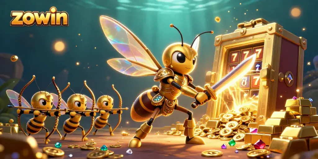 Zowin's dynamic gaming adventure featuring colorful slots and treasures, where players discover riches.