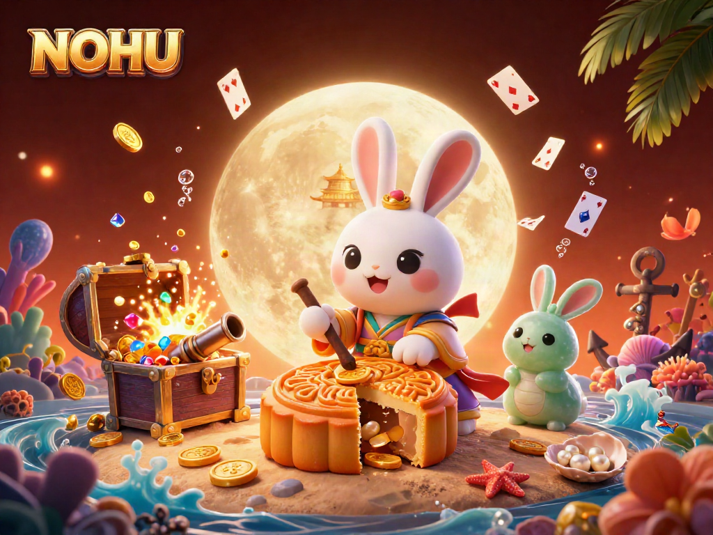 Experience the thrill of NOHU gaming with a whimsical moon rabbit scene in rich detail.