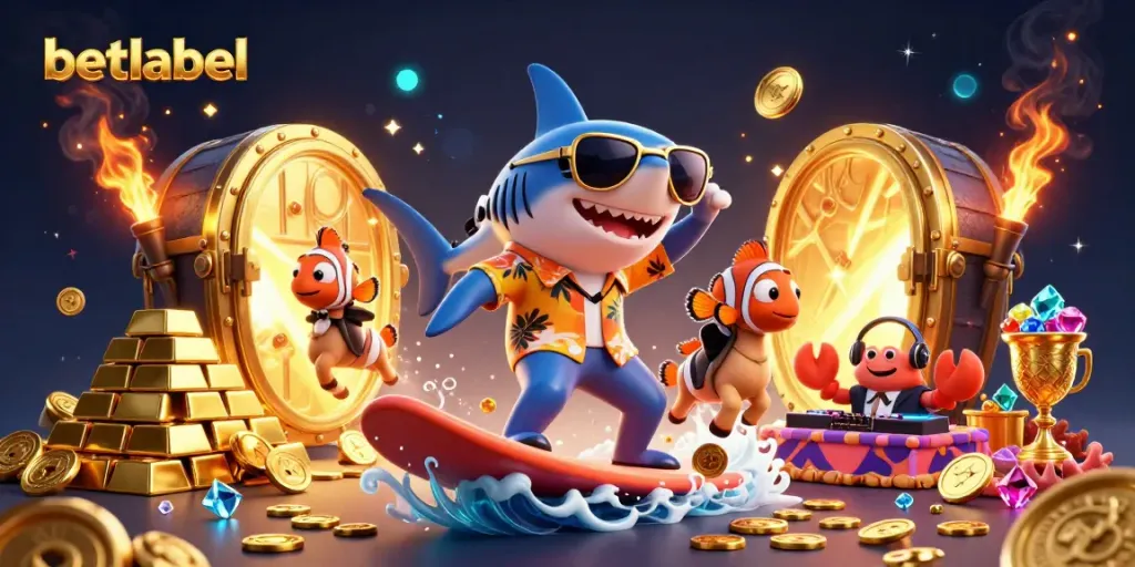 Experience thrilling betting action with betlabel’s vibrant 3D casino scene full of gold and excitement.