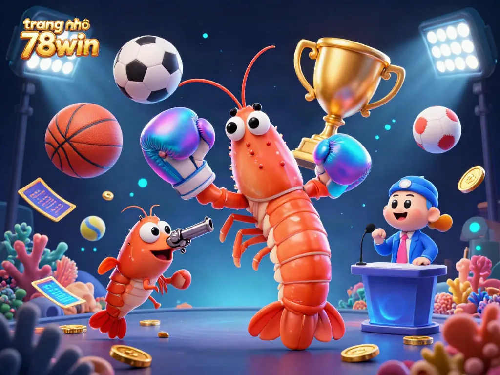 Engaging scene of vibrant characters showcasing the dynamic world of trang chủ 78win with sports themes and animated betting features.