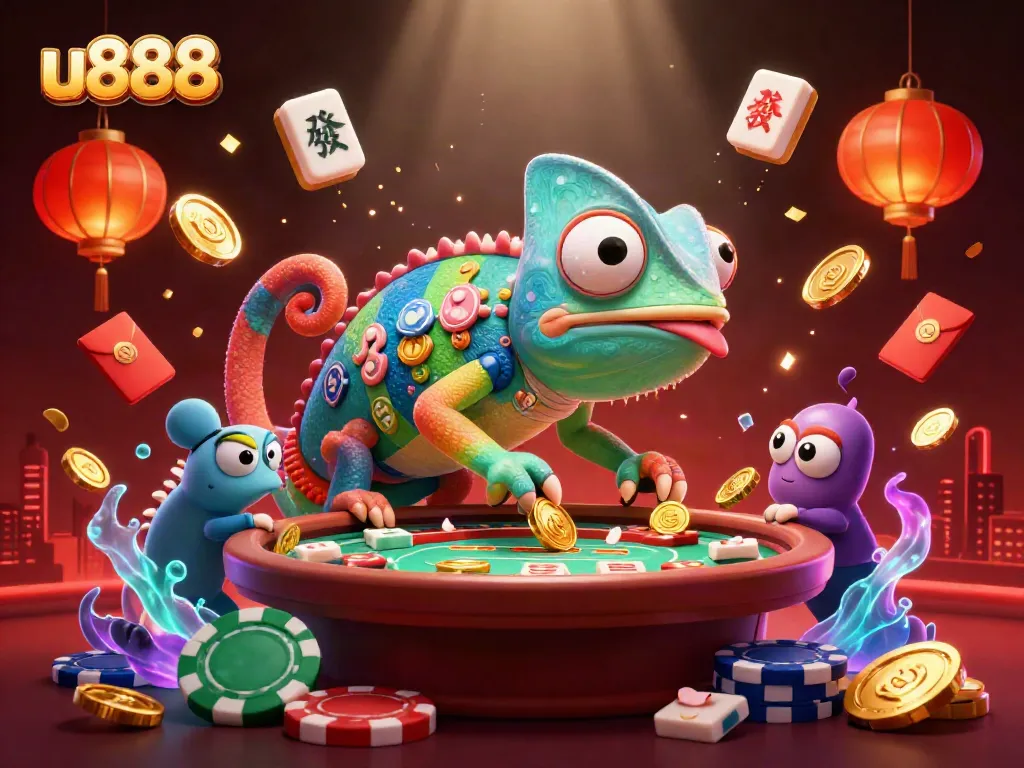 Experience thrilling gameplay at u888 with vibrant casino elements, including poker and mahjong.