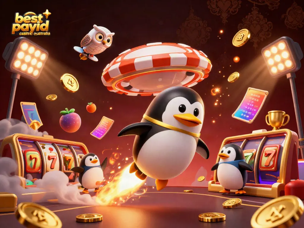 Experience fast deposits with the best payid casino australia, featuring lively gaming elements in a captivating scene.