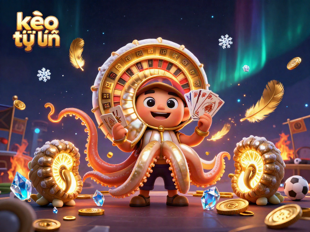 Engage in thrilling kèo trực tuyến betting with a dynamic 3D illustration featuring casino elements and sports